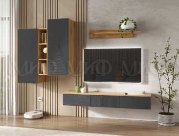 Стенка Флэш комп.2 крафт/графит (Миф) в Нижних Сергах - nizhnie-sergi.mebel-e96.ru