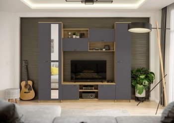Стенка Герда крафт/графит (ИЦ) в Нижних Сергах - nizhnie-sergi.mebel-e96.ru