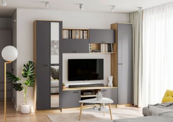 Стенка Герда крафт/графит (ИЦ) в Нижних Сергах - nizhnie-sergi.mebel-e96.ru