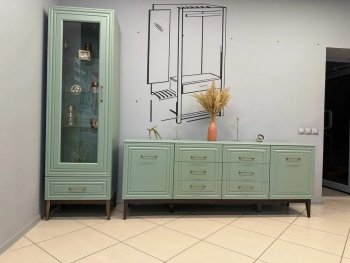 Стенка Гориция Зеленый самшит (БМ) в Нижних Сергах - nizhnie-sergi.mebel-e96.ru