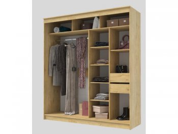 Шкаф-купе 2000 мм Гранд-1 ЛДСП/Зеркало, дуб вотан (Эра) в Нижних Сергах - nizhnie-sergi.mebel-e96.ru