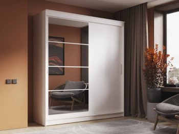 Шкаф-купе 2000 мм Гранд-1 ЛДСП/Зеркало, Белый (Эра) в Нижних Сергах - nizhnie-sergi.mebel-e96.ru