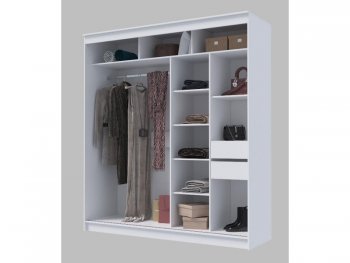 Шкаф-купе 2000 мм Гранд-1 зеркало/зеркало, белый (Эра) в Нижних Сергах - nizhnie-sergi.mebel-e96.ru