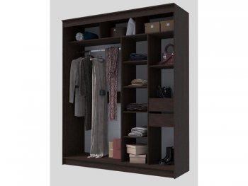 Шкаф-купе 2000 мм Гранд-1 зеркало/зеркало, венге (Эра) в Нижних Сергах - nizhnie-sergi.mebel-e96.ru
