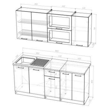 Кухонный гарнитур Инна макси 1800 мм (Герда) в Нижних Сергах - nizhnie-sergi.mebel-e96.ru