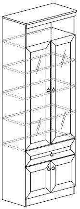 Шкаф для книг Инна 611 (Яна) в Нижних Сергах - nizhnie-sergi.mebel-e96.ru