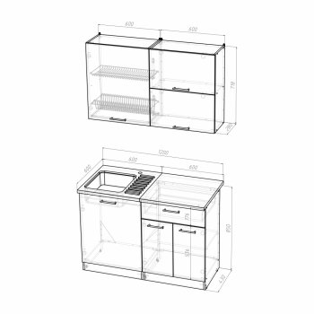 Кухонный гарнитур Инна лайт 1200 мм (Герда) в Нижних Сергах - nizhnie-sergi.mebel-e96.ru