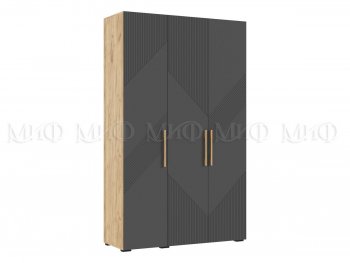 Шкаф 1350 мм Ирис с антресолью, крафт/графит (Миф) в Нижних Сергах - nizhnie-sergi.mebel-e96.ru