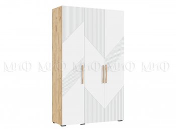 Шкаф 1350 мм Ирис с антресолью, крафт/белый (Миф) в Нижних Сергах - nizhnie-sergi.mebel-e96.ru