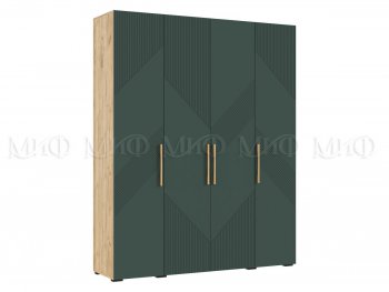 Шкаф 1800 мм Ирис с антресолью крафт/грин (Миф) в Нижних Сергах - nizhnie-sergi.mebel-e96.ru