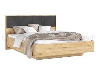 Кровать парящая Ирис крафт/графит с подсветкой (Миф) в Нижних Сергах - nizhnie-sergi.mebel-e96.ru