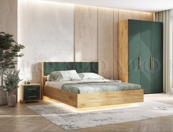 Кровать парящая Ирис крафт/грин (Миф) в Нижних Сергах - nizhnie-sergi.mebel-e96.ru