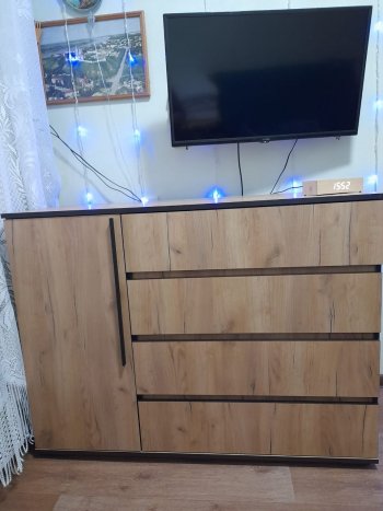 Комод 1 дверь 4 ящика (1200) Норд, дуб крафт (Миф) в Нижних Сергах - nizhnie-sergi.mebel-e96.ru