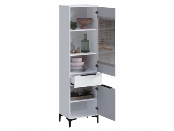 Пенал 550 мм со стеклом Кимберли белый (Handis) в Нижних Сергах - nizhnie-sergi.mebel-e96.ru