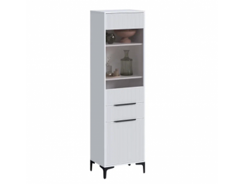 Пенал 550 мм со стеклом Кимберли белый (Handis) в Нижних Сергах - nizhnie-sergi.mebel-e96.ru