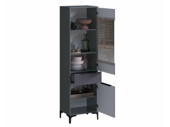 Пенал 550 мм со стеклом Кимберли графит (Handis) в Нижних Сергах - nizhnie-sergi.mebel-e96.ru