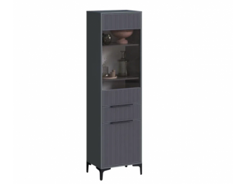 Пенал 550 мм со стеклом Кимберли графит (Handis) в Нижних Сергах - nizhnie-sergi.mebel-e96.ru