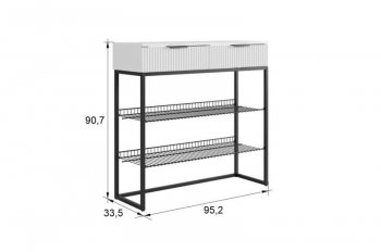 Обувница Классная 1 (белое дерево/белый матовый/черный муар​​​​​​​) (Мебельсон) в Нижних Сергах - nizhnie-sergi.mebel-e96.ru