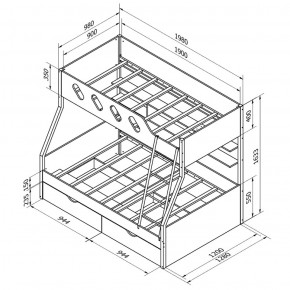 Кровать 2-х ярусная Дельта 20.02 в Нижних Сергах - nizhnie-sergi.mebel-e96.ru