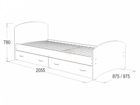 Кровать-6 одинарная с 2-мя ящиками (800*2000) в Нижних Сергах - nizhnie-sergi.mebel-e96.ru