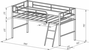 Кровать-чердак Севилья-Мини в Нижних Сергах - nizhnie-sergi.mebel-e96.ru