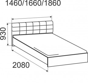 Кровать интерьерная Лита с латами 1400*2000 в Нижних Сергах - nizhnie-sergi.mebel-e96.ru