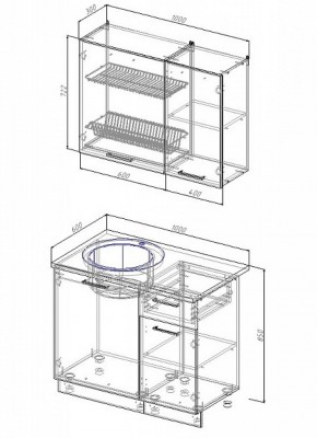 Кухонный гарнитур Антрацит 1000 в Нижних Сергах - nizhnie-sergi.mebel-e96.ru