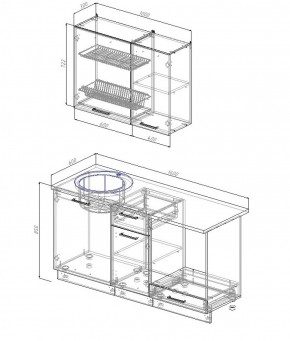 Кухонный гарнитур Антрацит 1600 в Нижних Сергах - nizhnie-sergi.mebel-e96.ru