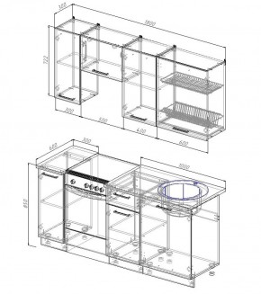 Кухонный гарнитур Антрацит 1800 в Нижних Сергах - nizhnie-sergi.mebel-e96.ru