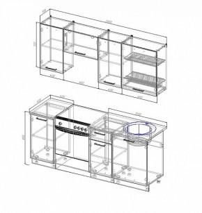 Кухонный гарнитур Антрацит 2000 в Нижних Сергах - nizhnie-sergi.mebel-e96.ru