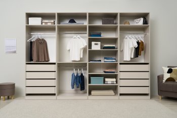 Гардеробная/шкаф 3200 мм Ларго №2 открытая Кашемир (Миф) в Нижних Сергах - nizhnie-sergi.mebel-e96.ru