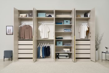 Гардеробная/шкаф 3200 мм Ларго №2 Кашемир (Миф) в Нижних Сергах - nizhnie-sergi.mebel-e96.ru