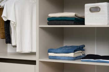 Гардеробная/шкаф 4000 мм Ларго №1 открытая Кашемир (Миф) в Нижних Сергах - nizhnie-sergi.mebel-e96.ru