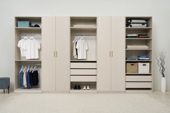 Гардеробная/шкаф 4000 мм Ларго №4 Кашемир (Миф) в Нижних Сергах - nizhnie-sergi.mebel-e96.ru