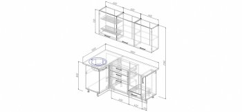 Угловой кухонный гарнитур Латте 1800х1000 мм в Нижних Сергах - nizhnie-sergi.mebel-e96.ru