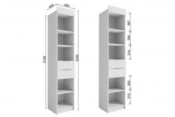 Стеллаж Лавис с ящиками СД 450.1/2 белый софт (ДСВ) в Нижних Сергах - nizhnie-sergi.mebel-e96.ru