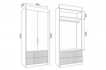 Шкаф Лавис ШД 900.1, белый софт (ДСВ) в Нижних Сергах - nizhnie-sergi.mebel-e96.ru