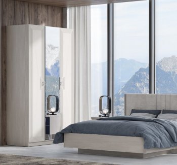 Шкаф распашной 1400 мм Лежер ШК-3103 холст белый (СанТан) в Нижних Сергах - nizhnie-sergi.mebel-e96.ru