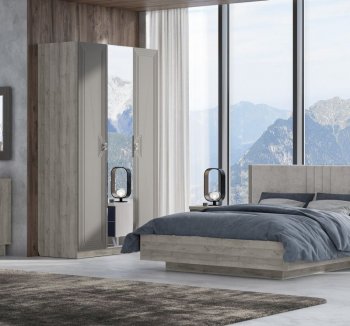 Кровать 1600 мм Лежер КР-311-16-16 дуб серый/велюр Missoni 18 (Сантан) в Нижних Сергах - nizhnie-sergi.mebel-e96.ru