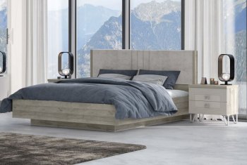 Кровать 1600 мм Лежер КР-311-16-16 дуб серый/велюр Missoni 18 (Сантан) в Нижних Сергах - nizhnie-sergi.mebel-e96.ru | фото