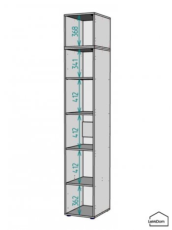 Шкаф с антресолью 400 мм Linnea MHR-1A-2 2450х400х510 (Графит-М 11.1.25) в Нижних Сергах - nizhnie-sergi.mebel-e96.ru
