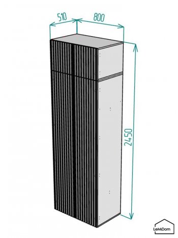 Шкаф с антресолью 800 мм Linnea MHR-2A-2 2450х800х510 (ДВ-М 11.1.25) в Нижних Сергах - nizhnie-sergi.mebel-e96.ru