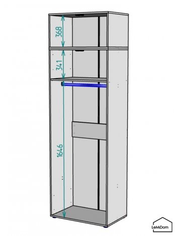 Шкаф с антресолью 800 мм Linnea MHR-2A-1 2450х800х510 (Графит-М 11.1.25) в Нижних Сергах - nizhnie-sergi.mebel-e96.ru