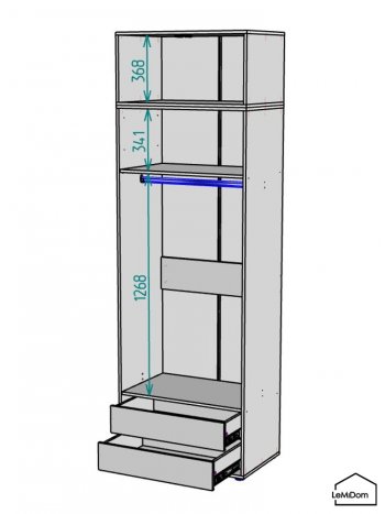 Шкаф с антресолью 800 мм Linnea MHR-2A-3 2450х800х510 (ДВ-М 11.1.25) в Нижних Сергах - nizhnie-sergi.mebel-e96.ru