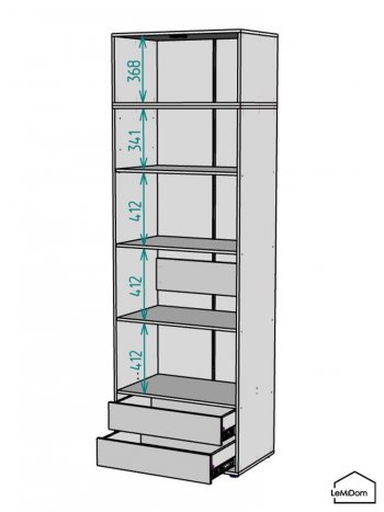 Шкаф с антресолью 800 мм Linnea MHR-2A-4 2450х800х510 (ДВ-М 11.1.25) в Нижних Сергах - nizhnie-sergi.mebel-e96.ru