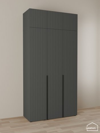 Шкаф с антресолью 1200 мм Linnea MHR-3A-1 2450х1200х510 (Графит-М 11.1.25) в Нижних Сергах - nizhnie-sergi.mebel-e96.ru