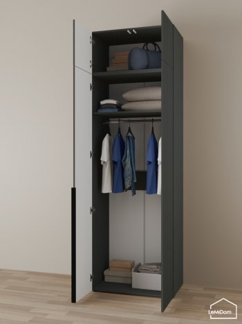 Шкаф с антресолью 800 мм Linnea MHR-2A-1 2450х800х510 (Графит-М 11.1.25) в Нижних Сергах - nizhnie-sergi.mebel-e96.ru