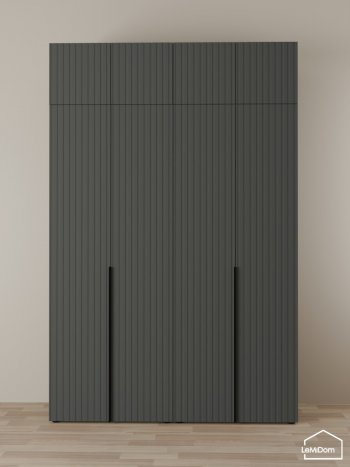 Шкаф с антресолью 1600 мм Linnea MHR-4A-1 2450х1600х510 (Графит-М 11.1.25) в Нижних Сергах - nizhnie-sergi.mebel-e96.ru