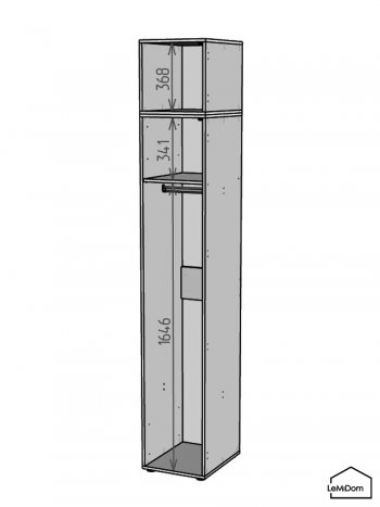 Шкаф с антресолью 400 мм Linnea MHR-1A-1 2450х400х510 (Графит-М 11.1.25) в Нижних Сергах - nizhnie-sergi.mebel-e96.ru