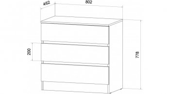 Комод 3 ящика Ленора вотан/Кашемир (Лин) в Нижних Сергах - nizhnie-sergi.mebel-e96.ru